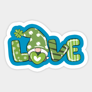 St Patricks Day Love Gnome Girl Sticker